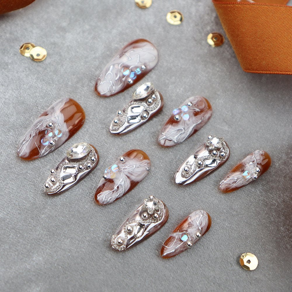 125 Amber Steel Beads - Image 3