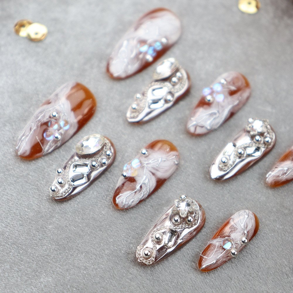 125 Amber Steel Beads - Image 4
