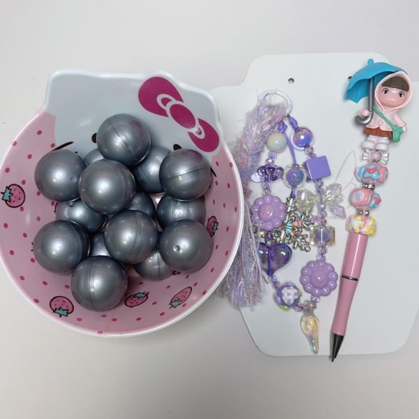 010 Beaded pen + key chain capsule